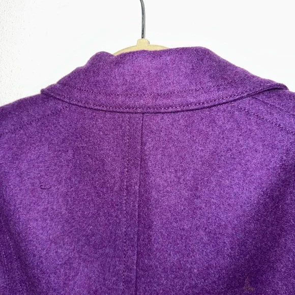 J Crew Womens‎ Stadium Cloth Majesty Peacoat Sz 0p Purple Wool Cashmere Coat - Picture 7 of 12